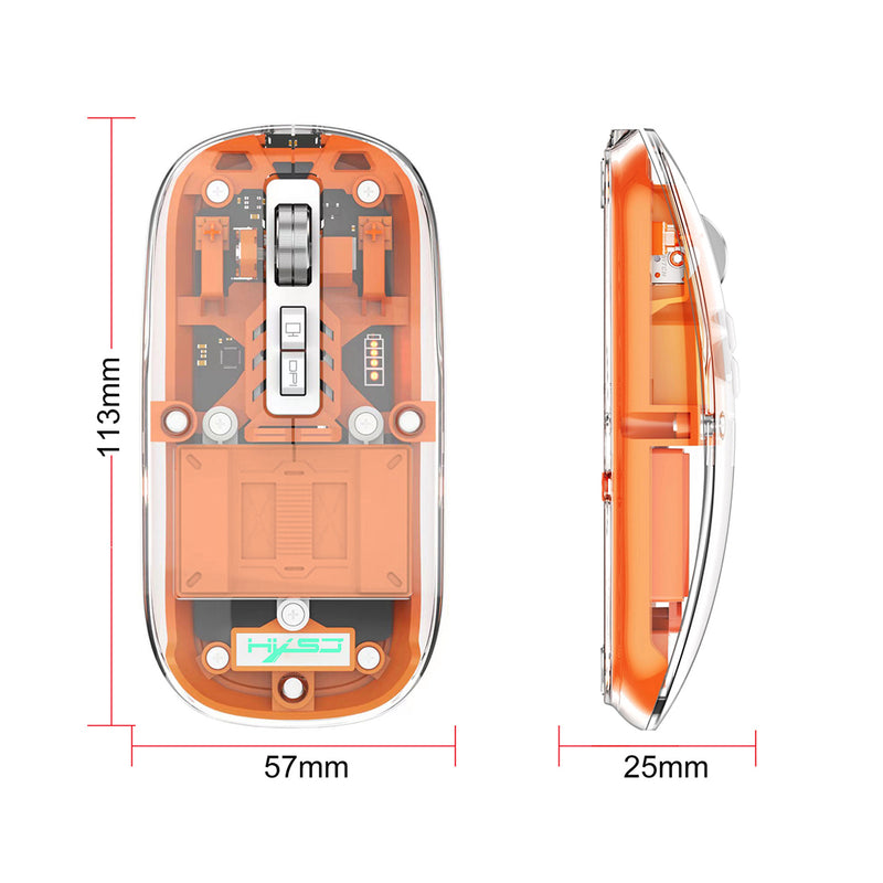 Mouse Inalámbrico Bluetooth LED Claro y Silencioso, 2.4G y Bluetooth Tri-Mode 2400DPI, Mouse Óptico Recargable para Computadora Portátil y PC - KM007 - Yesmart