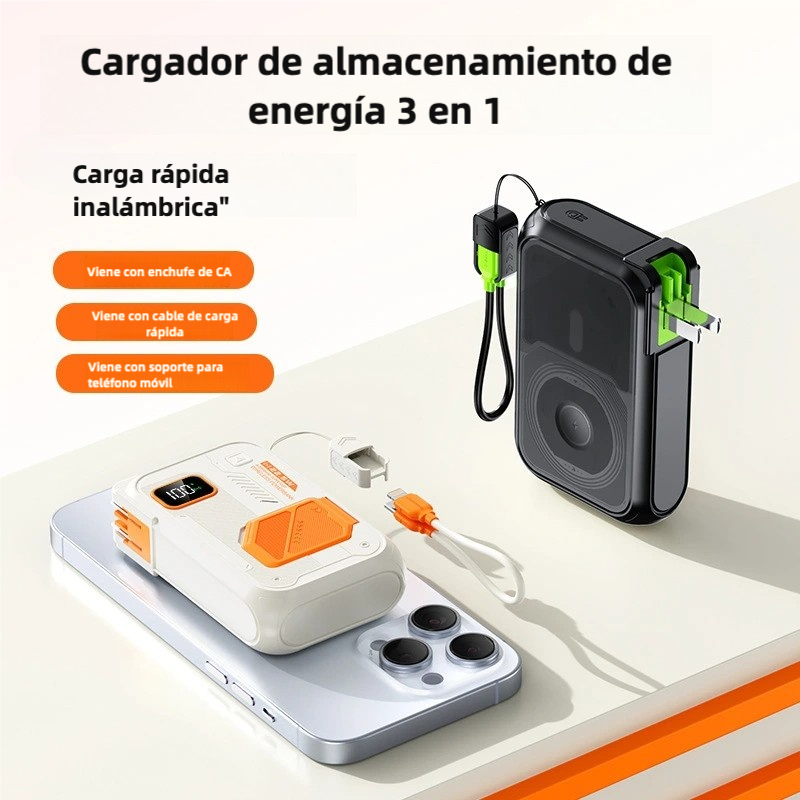 Power Bank Magnético Inalámbrico 20,000mAh - Carga Rápida 22.5W, 15W Inalámbrica, Entrada/Salida Tipo C, Enchufe AC Integrado BP004 - Yesmart