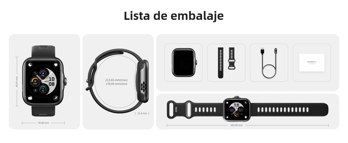 Reloj inteligente con GPS Incorporado, Pantalla AMOLED 1.78", 3ATM Resistente al Agua, Rastreador de Actividad y Monitor de Ritmo Cardíaco -SW027 - Yesmart