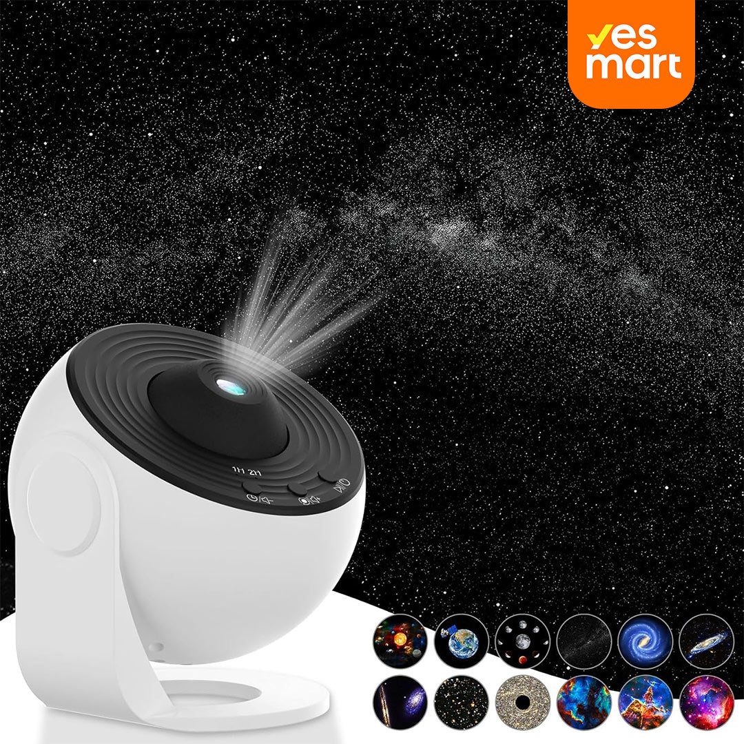 Galaxy 13 en 1 Proyector Estelar HD 360° Rotatorio con Temporizador, Proyector de Estrellas para Habitación, Planetario Casero para Niños y Adultos - LL002