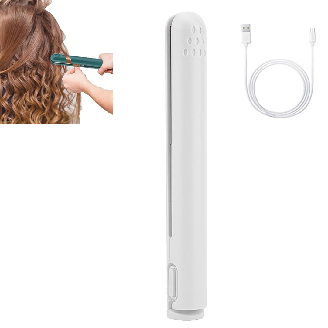 Mini Plancha de Pelo Dual Propósito DualGlam, Rizador y Alisador de Cabello, Compacto y Portátil, USB Recargable - SE003