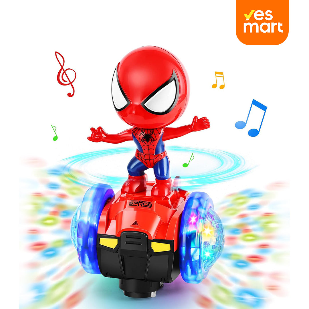 Juguete de Coche de Equilibrio con Muñeco Bailarín, Robot con Luces y Música, Sensor de Obstáculos, Regalo para Niños y Niñas JC010