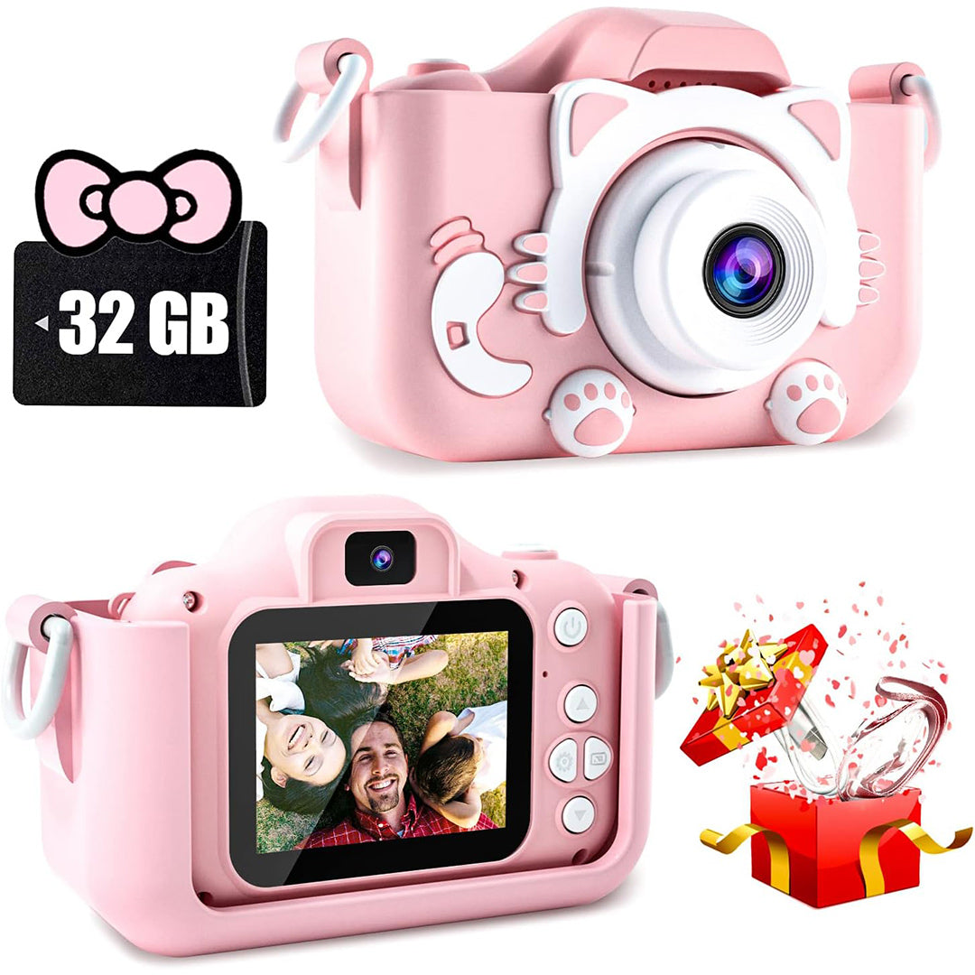 Cámara Digital para Niños, Juguete para Niños de 3-12 Años, Cámara Selfie con Video, 32GB TF Card y Funda de Silicona, Ideal para Regalos de Cumpleaños y Fiestas - CC010 - Yesmart