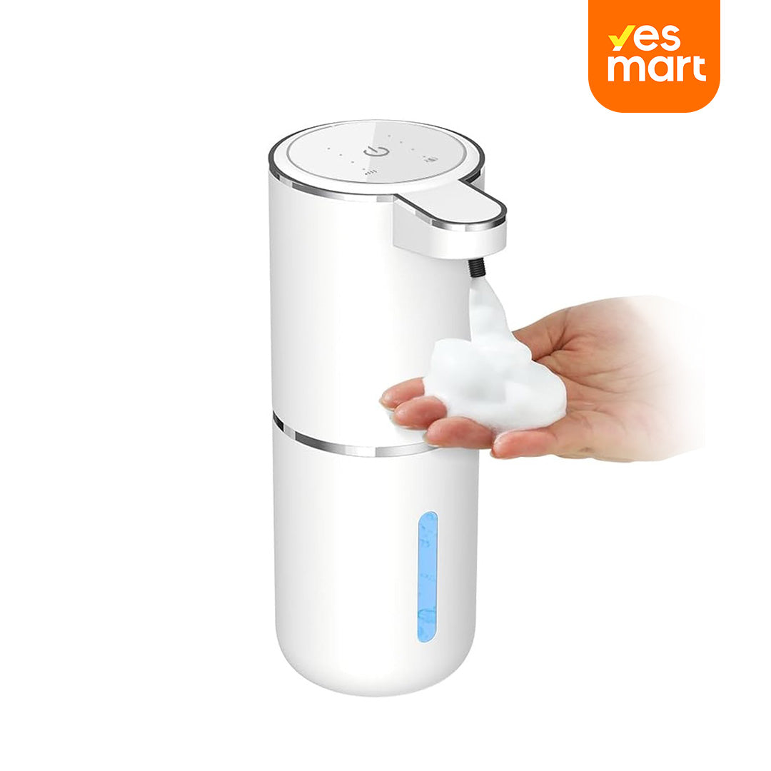 Dispensador Automático de Jabón – Dispensador de Jabón Espumoso Sin Contacto de 400ml, Recargable por USB, Montaje en Pared, 4 Niveles de Ajuste de Espuma para Baño y Cocina – AH007