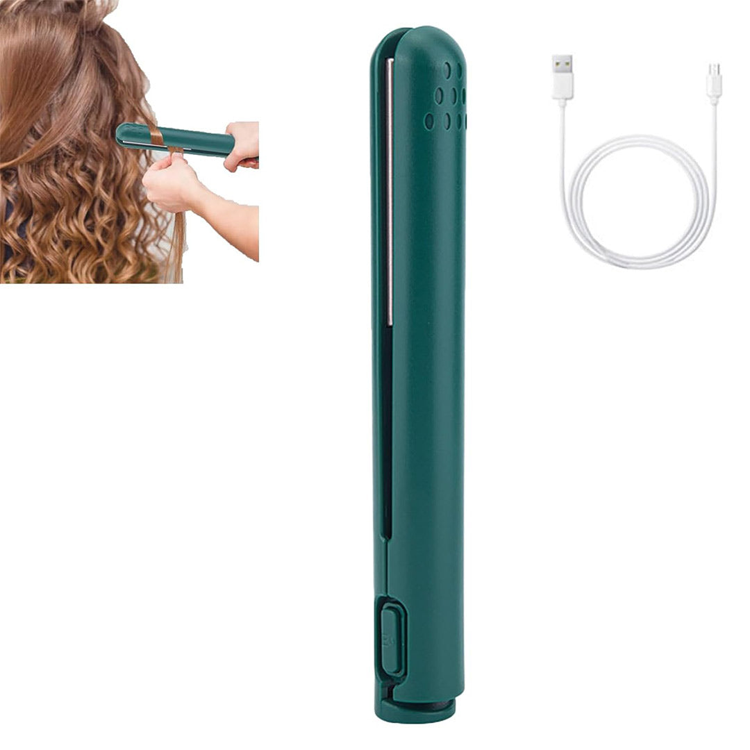 Mini Plancha de Pelo Dual Propósito DualGlam, Rizador y Alisador de Cabello, Compacto y Portátil, USB Recargable - SE003