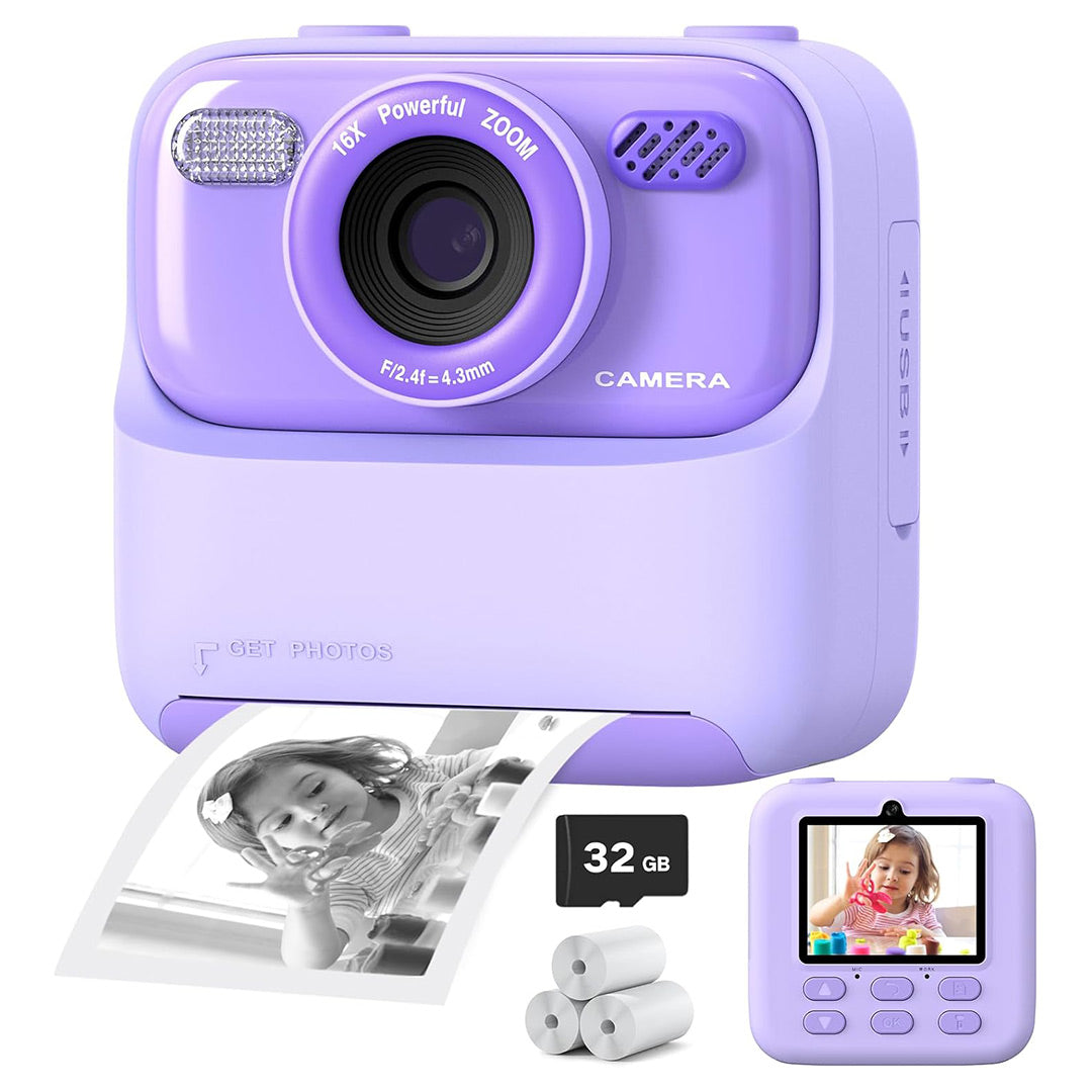 Cámara Infantil Digital 1080P con Impresión Instantánea, Dual Lente, 32GB, Regalo Perfecto para Niños de 3-16 Años - CC007 - Yesmart