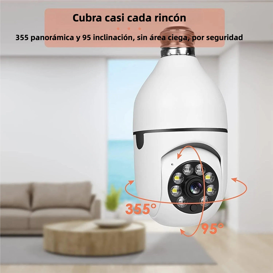 Cámara de Seguridad WiFi 360° Inalámbrica, Cámara de Lámpara con Vista de 1080P, Detección de Movimiento, Audio Bidireccional, Visión Nocturna, Compatible con 2.4GHz y 5GHz WiFi - CV005 - Yesmart