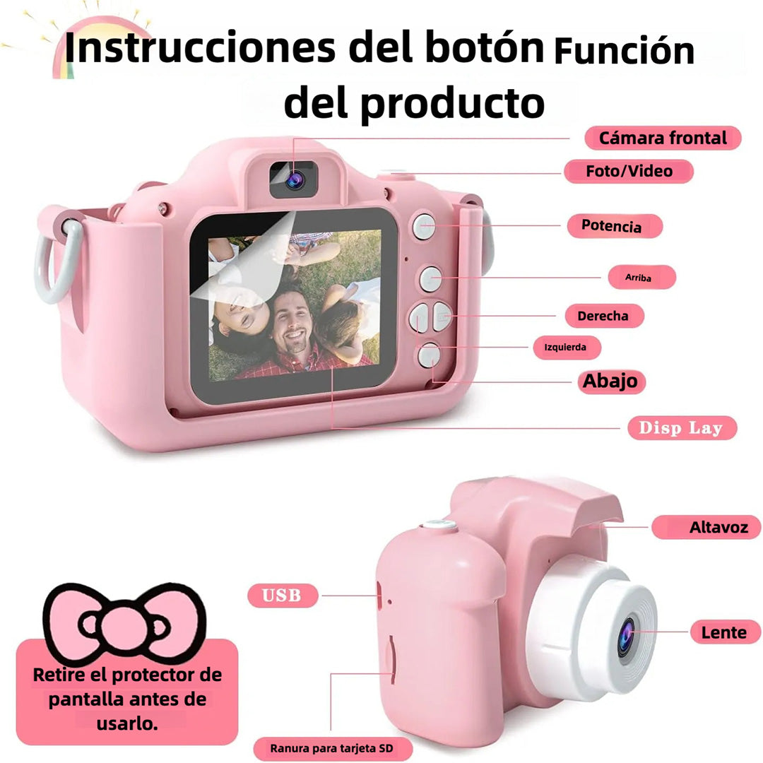 Cámara Digital para Niños, Juguete para Niños de 3-12 Años, Cámara Selfie con Video, 32GB TF Card y Funda de Silicona, Ideal para Regalos de Cumpleaños y Fiestas - CC010 - Yesmart