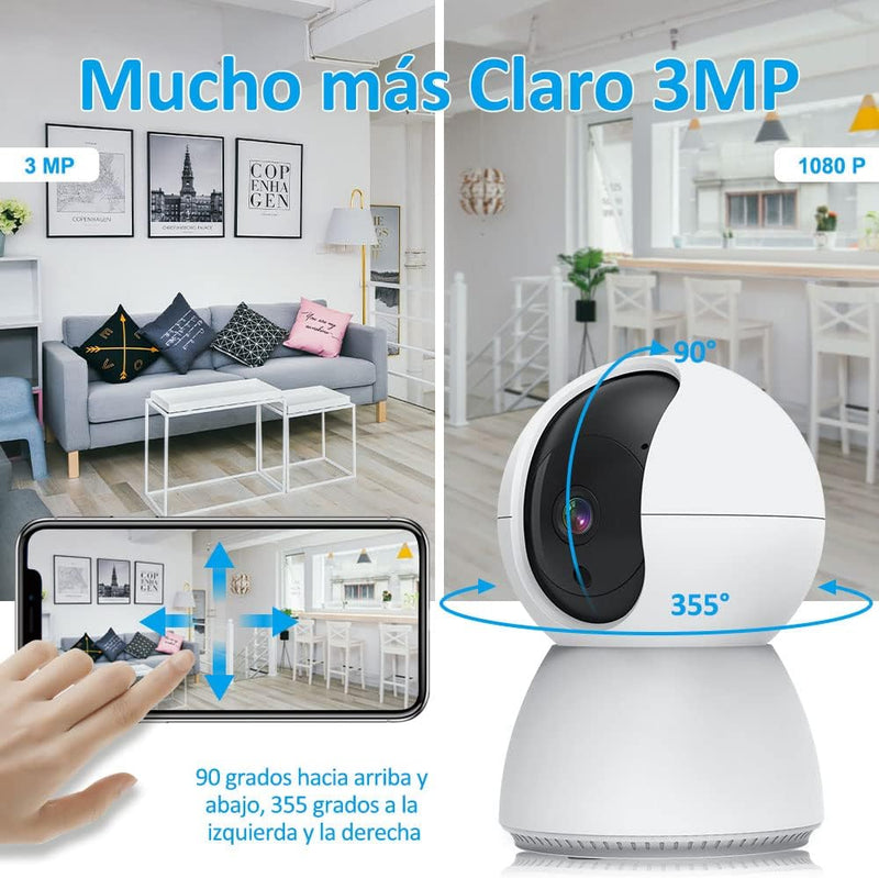 Cámara de Monitoreo para Bebé con Aplicación Móvil, Visión Nocturna, Audio Bidireccional, Detección de Movimiento y Almacenamiento en la Nube - CV001 - Yesmart