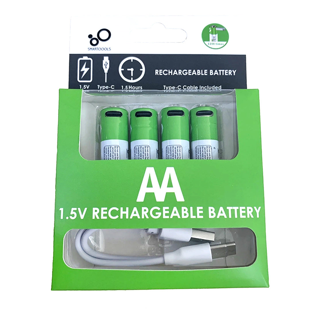 BT001 Baterías Recargables AA 2600mAh + AAA 750mAh 1.5V con Carga Rápida USB Tipo C (Paquete de 4 AA y 4 AAA)