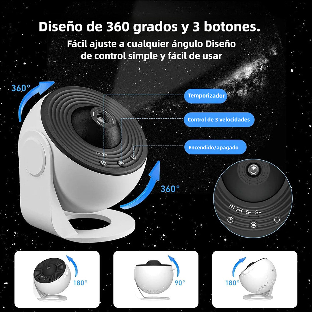 Galaxy 13 en 1 Proyector Estelar HD 360° Rotatorio con Temporizador, Proyector de Estrellas para Habitación, Planetario Casero para Niños y Adultos - LL002