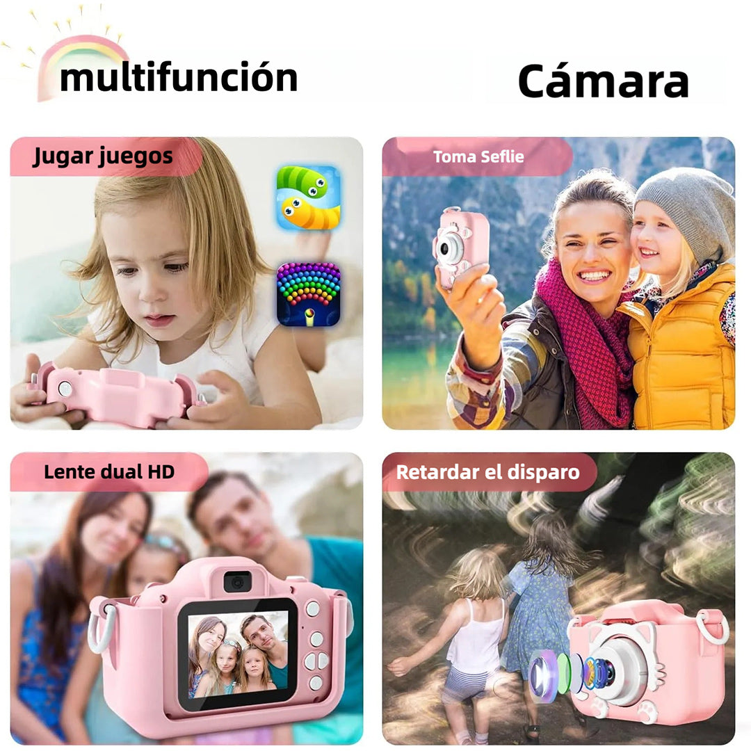 Cámara Digital para Niños, Juguete para Niños de 3-12 Años, Cámara Selfie con Video, 32GB TF Card y Funda de Silicona, Ideal para Regalos de Cumpleaños y Fiestas - CC010 - Yesmart