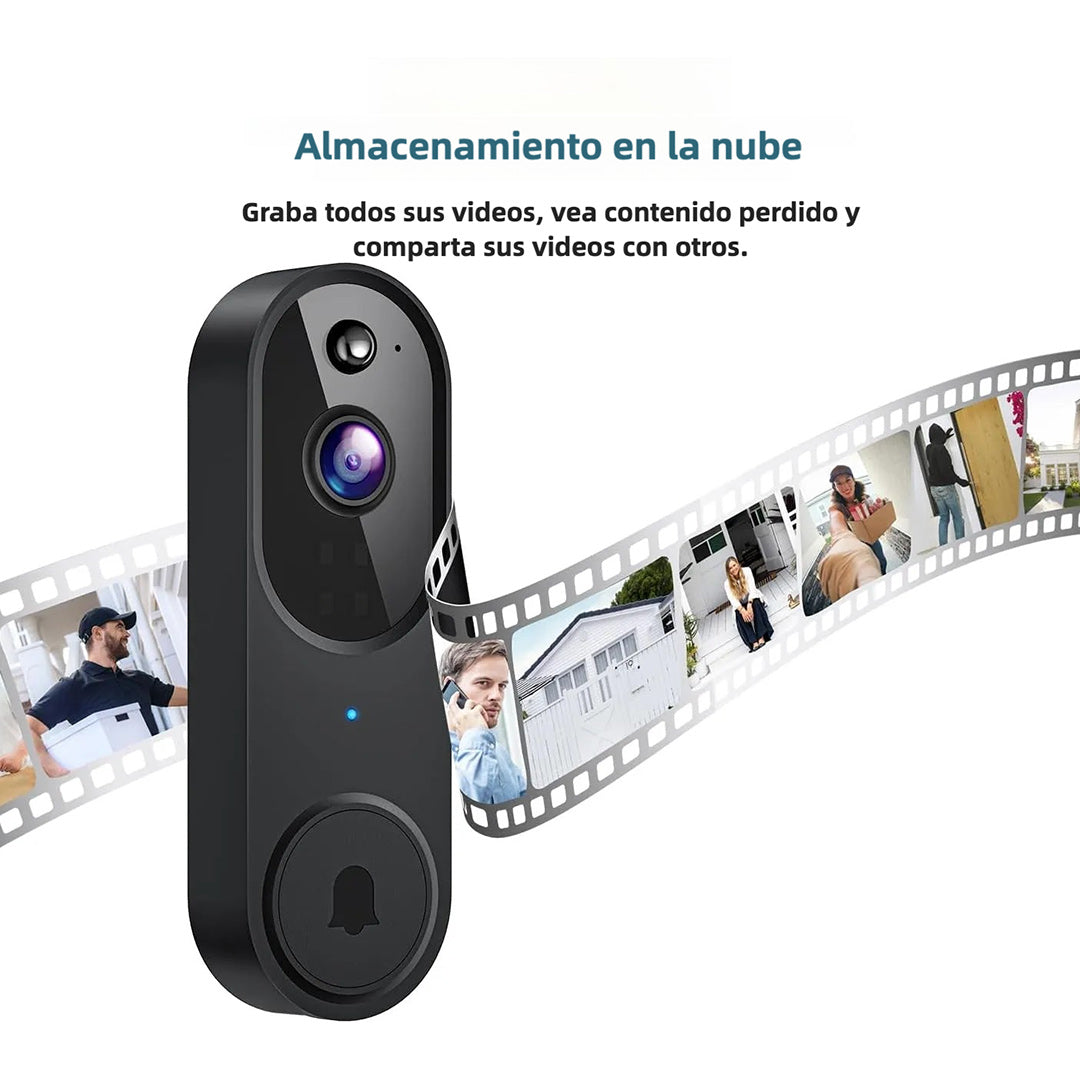 Cámara de videoportero Wi-Fi inalámbrica con audio bidireccional, detección de movimiento, visión nocturna y almacenamiento en la nube - CV003 - Yesmart