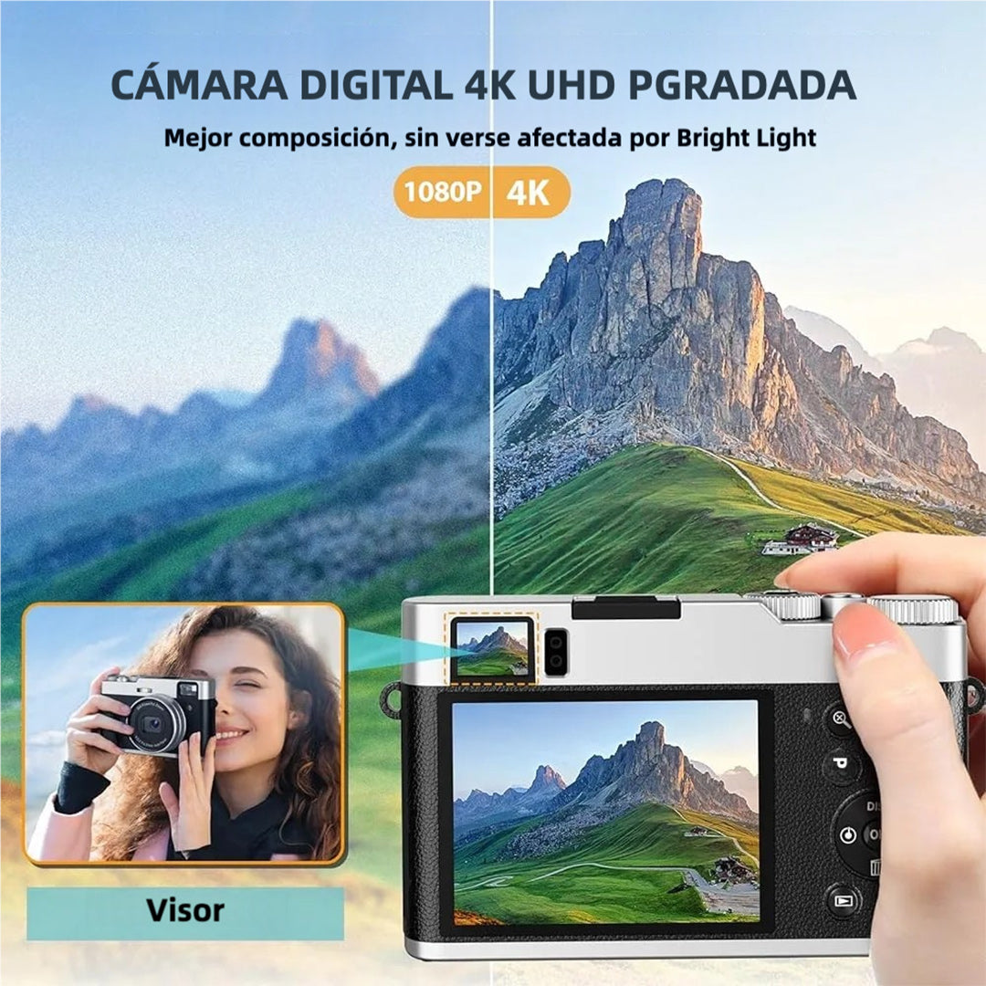 4K Digital Camera, 48MP Smart Selfie Camera with Anti Shake, 2.8 Inch Screen, 16X Zoom for Photography and Vlogging - CC006 - Yesmart