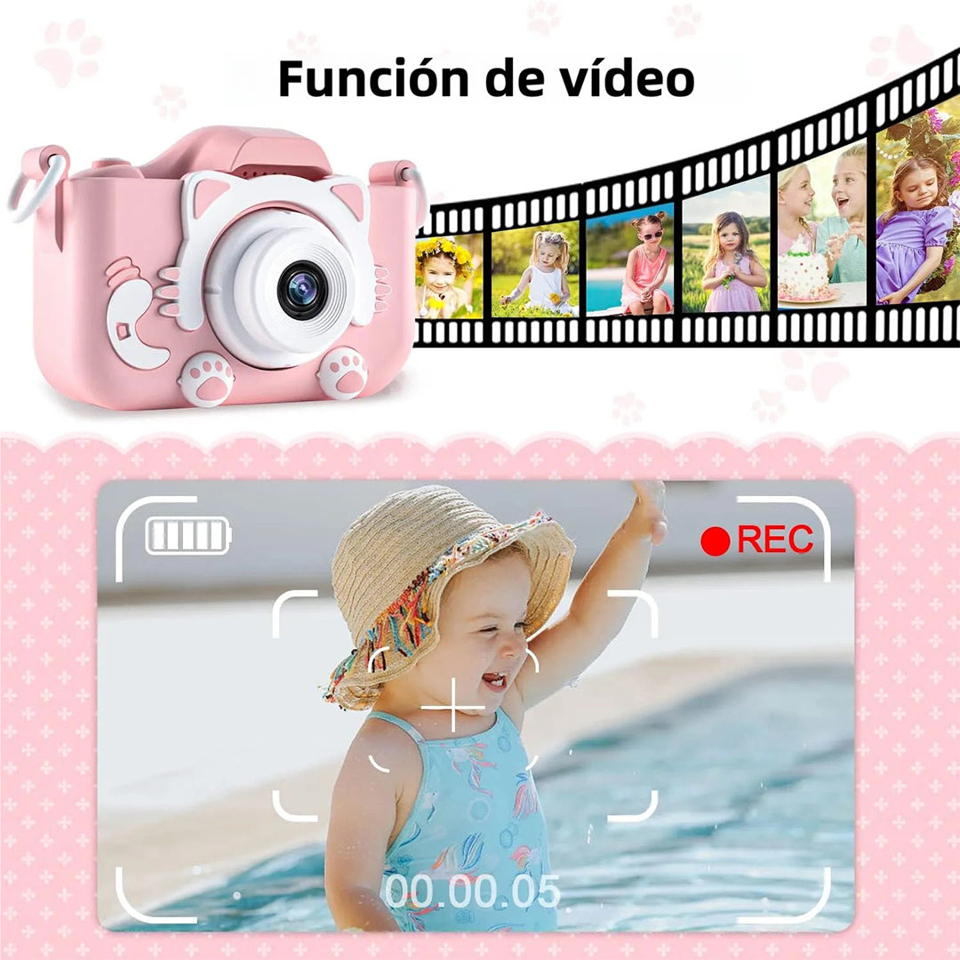 Cámara Digital para Niños, Juguete para Niños de 3-12 Años, Cámara Selfie con Video, 32GB TF Card y Funda de Silicona, Ideal para Regalos de Cumpleaños y Fiestas - CC010 - Yesmart