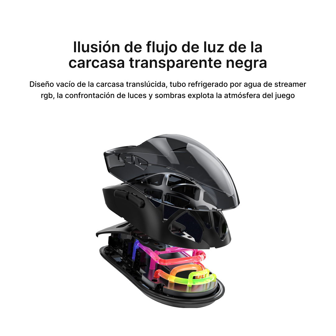 Ratón Gaming Inalámbrico RGB de Tres Modos con DPI Ajustable y Batería Recargable KM003 - Yesmart