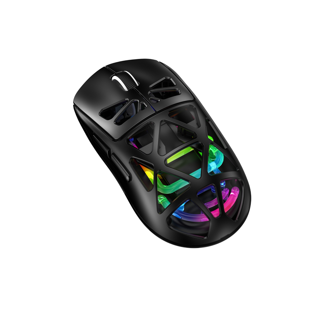 KM003 Ratón Gaming Inalámbrico RGB de Tres Modos con DPI Ajustable y Batería Recargable