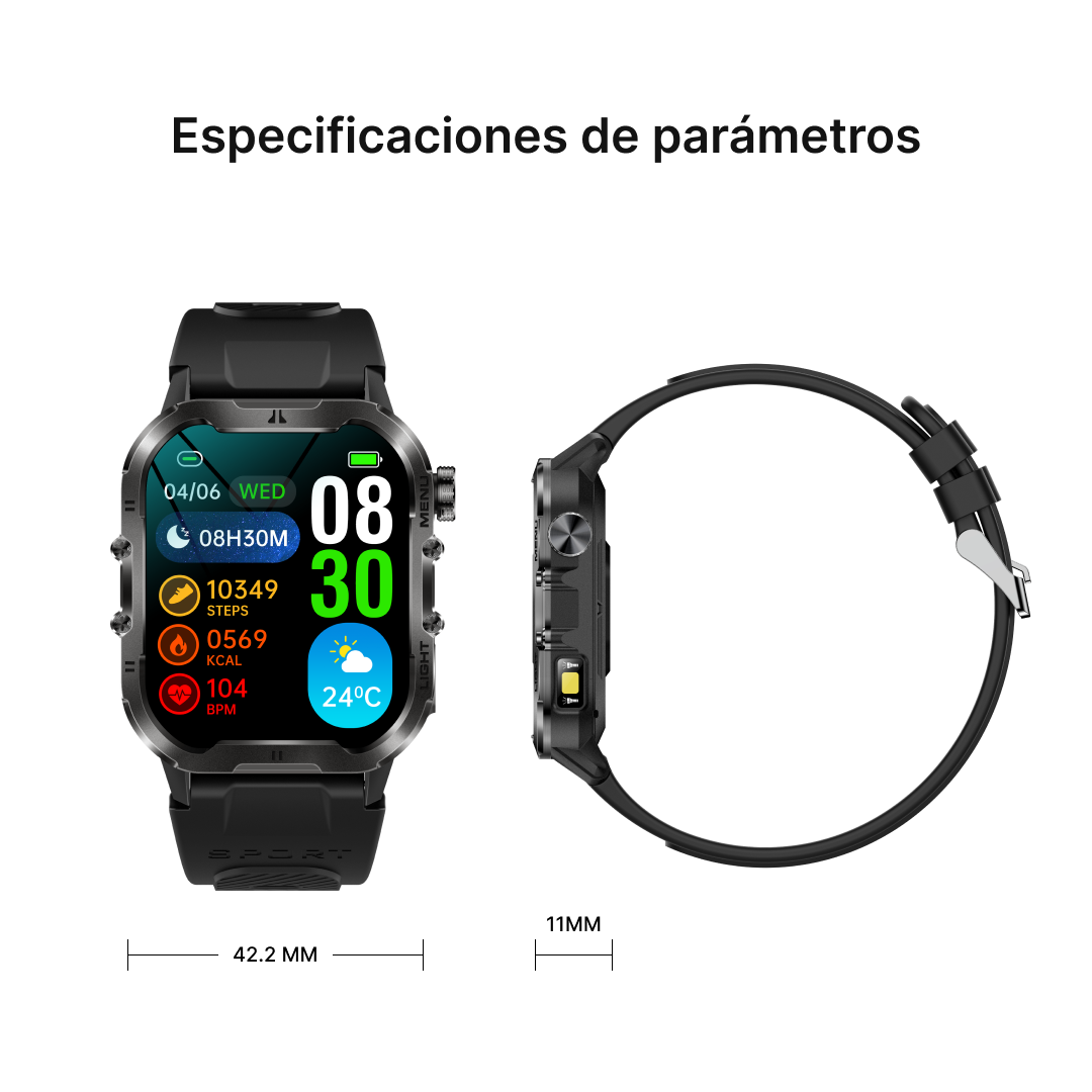 Reloj inteligente Deportivo con Pantalla HD de 1.96", Modos Deportivos y Monitoreo de Salud SW035 - Yesmart