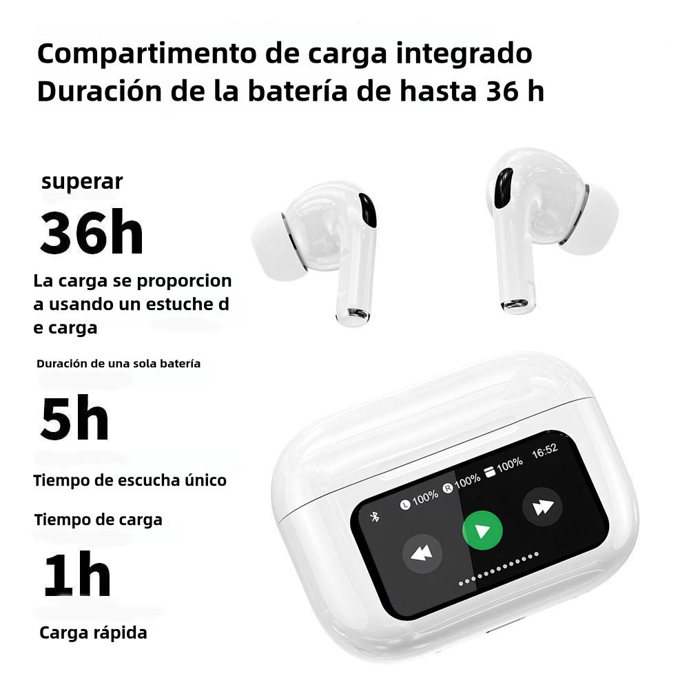 Auriculares Bluetooth 1.47"  con pantalla táctil ANC+ENC dual mic con reducción de ruido -BH005 - Yesmart