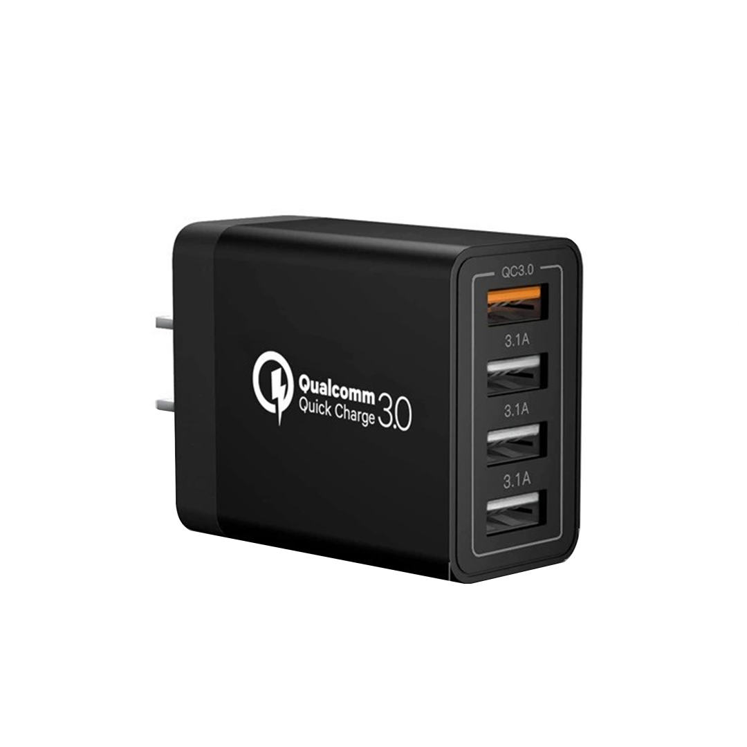 CI003 Cargador Rápido de 4 Puertos USB 48W con QC 3.0 y Protección Inteligente