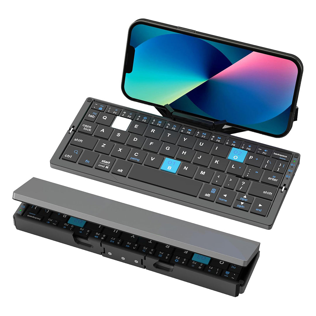 Teclado Bluetooth Plegable Mini con Soporte Magnético, Teclado Ergonómico y Silencioso, Recargable y Compatible con iPad, iPhone, Android, y Más KM006 - Yesmart