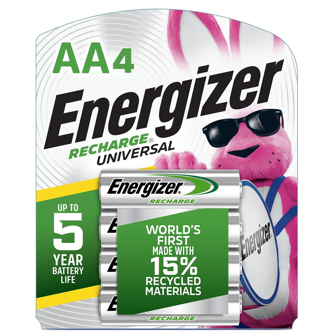 Energizer Pilas AA Recargables NiMH 2000 mAh, Precargadas, 4 Unidades, Recarga Universal - BT004